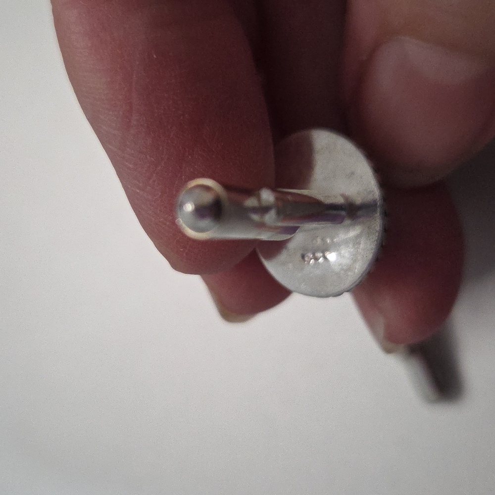 Sterling Silver Amethyst Cuff Links - Picture 3 of 4